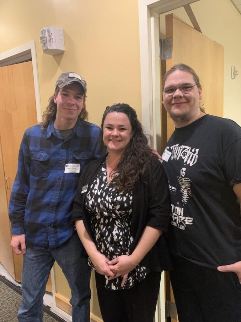 Jessica and two senior students at the Castleton Senior Class Social. 