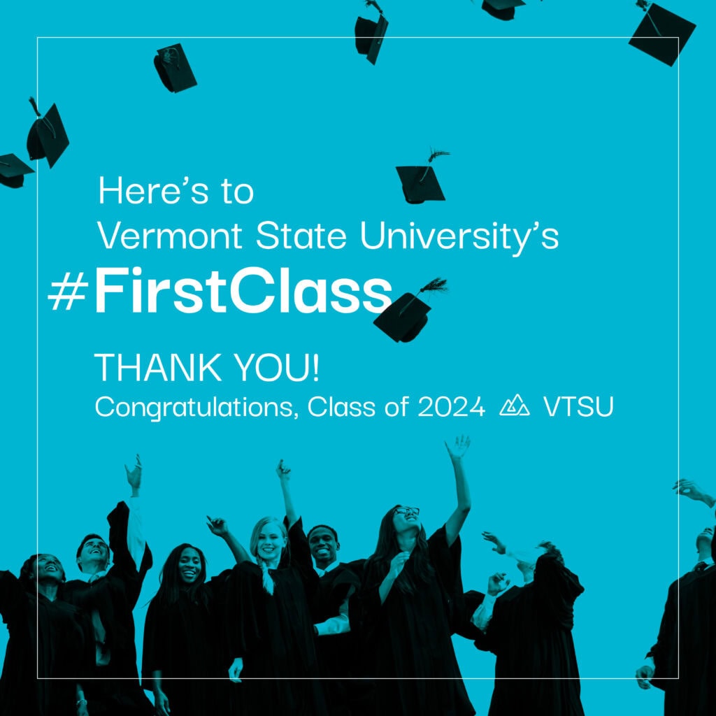 A commencement social media graphic that congratulates students.