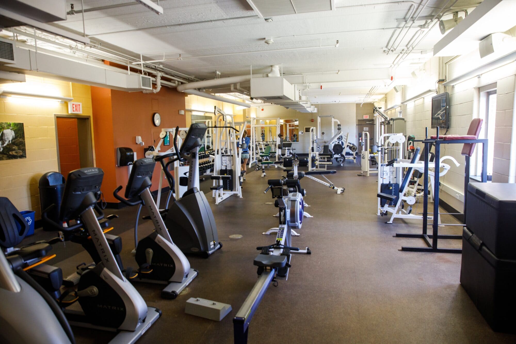 Gym equipment on the VTSU Johnson campus.