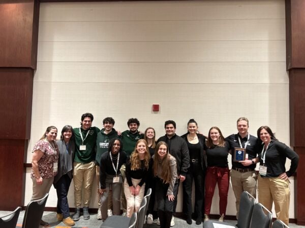 VTSU Master of Athletic Training students and faculty group photo at EATA conference